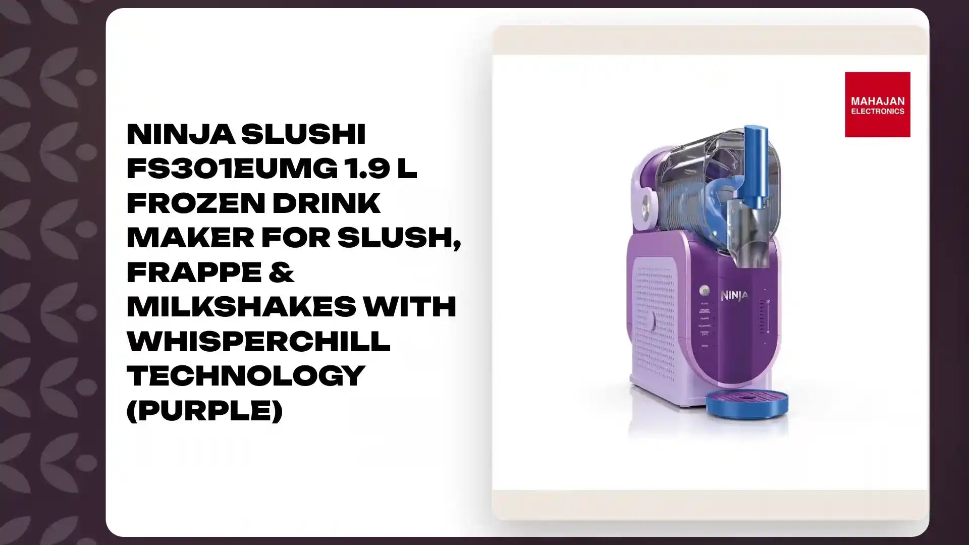 Ninja SLUSHi FS301EUMG 1.9 L Frozen Drink Maker for Slush, Frappe &amp; Milkshakes with WhisperChill Technology (Purple) by@Outfy