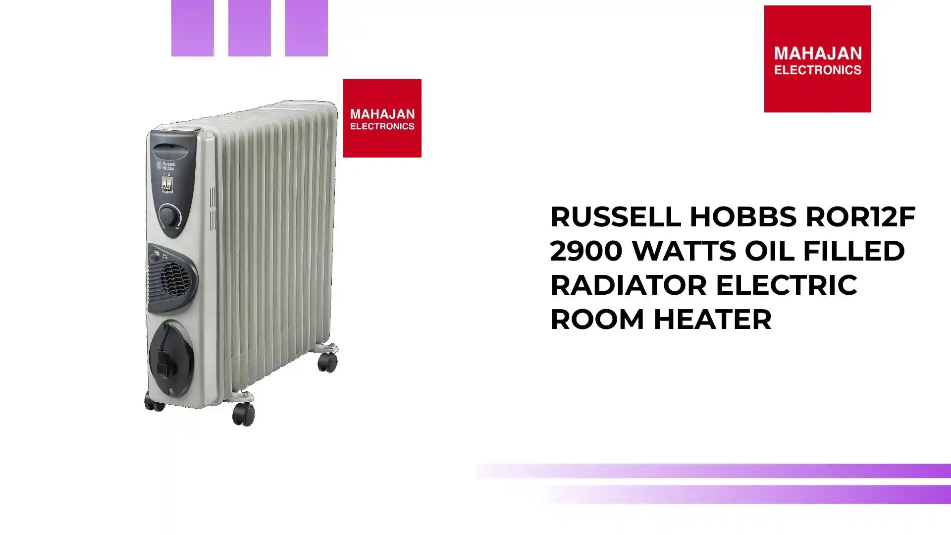 Russell Hobbs ROR12F 2900 Watts Oil Filled Radiator Electric Room Heater by@Outfy