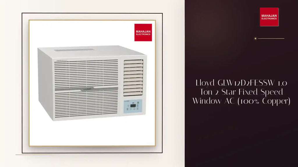 Lloyd GLW12D2FESSW 1.0 Ton 2 Star Fixed Speed Window AC (100% Copper) by@Outfy