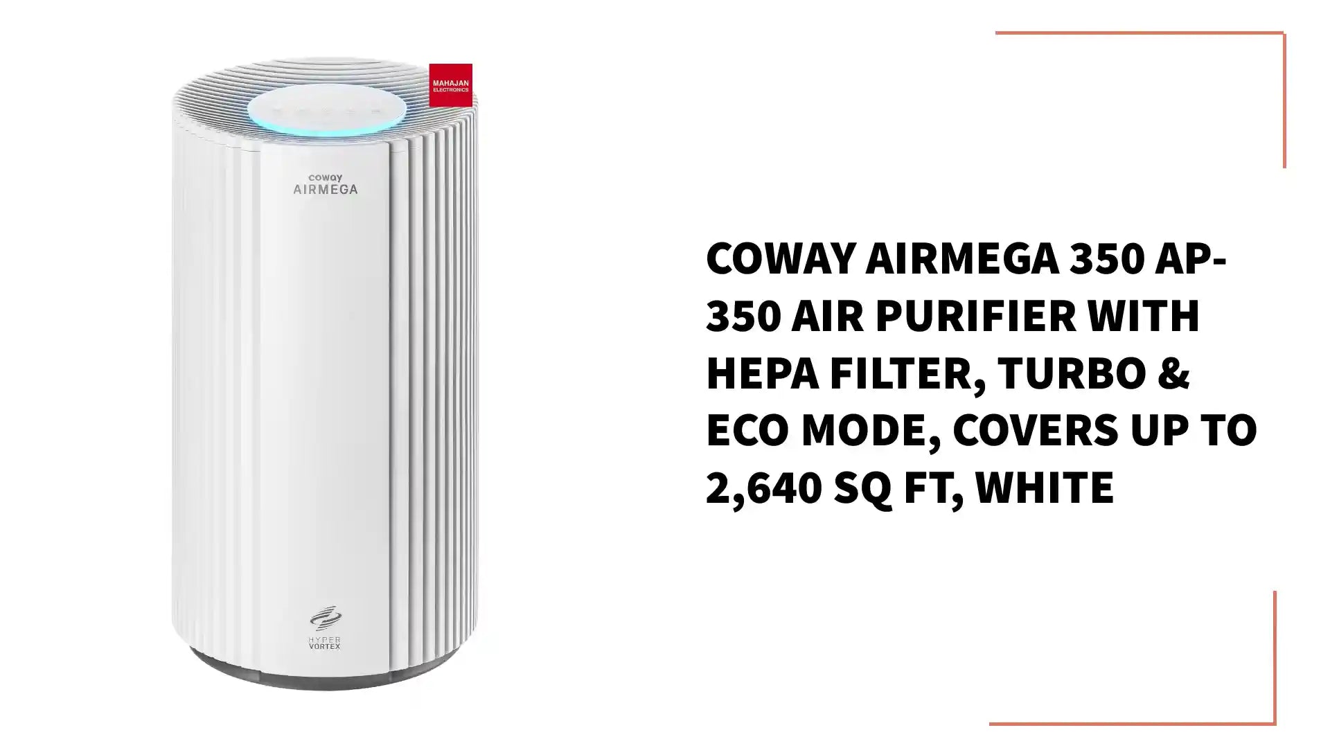 Coway Airmega 350 AP-350 Air Purifier with HEPA Filter, Turbo &amp; Eco Mode, Covers up to 2,640 Sq Ft, White by@Outfy