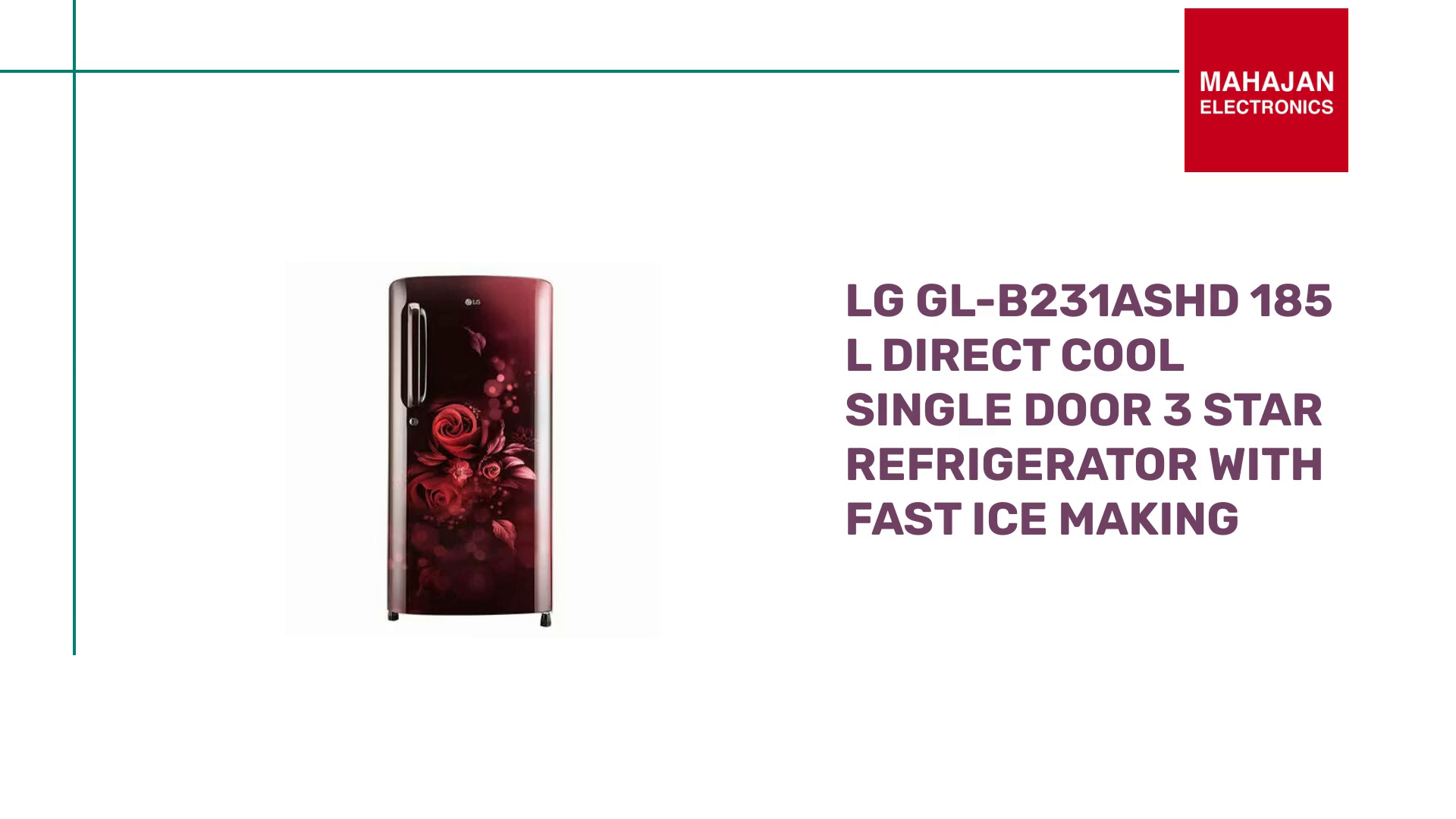 LG GL-B231ASHD 185 L Direct Cool Single Door 3 Star Refrigerator with Fast Ice Making by@Outfy