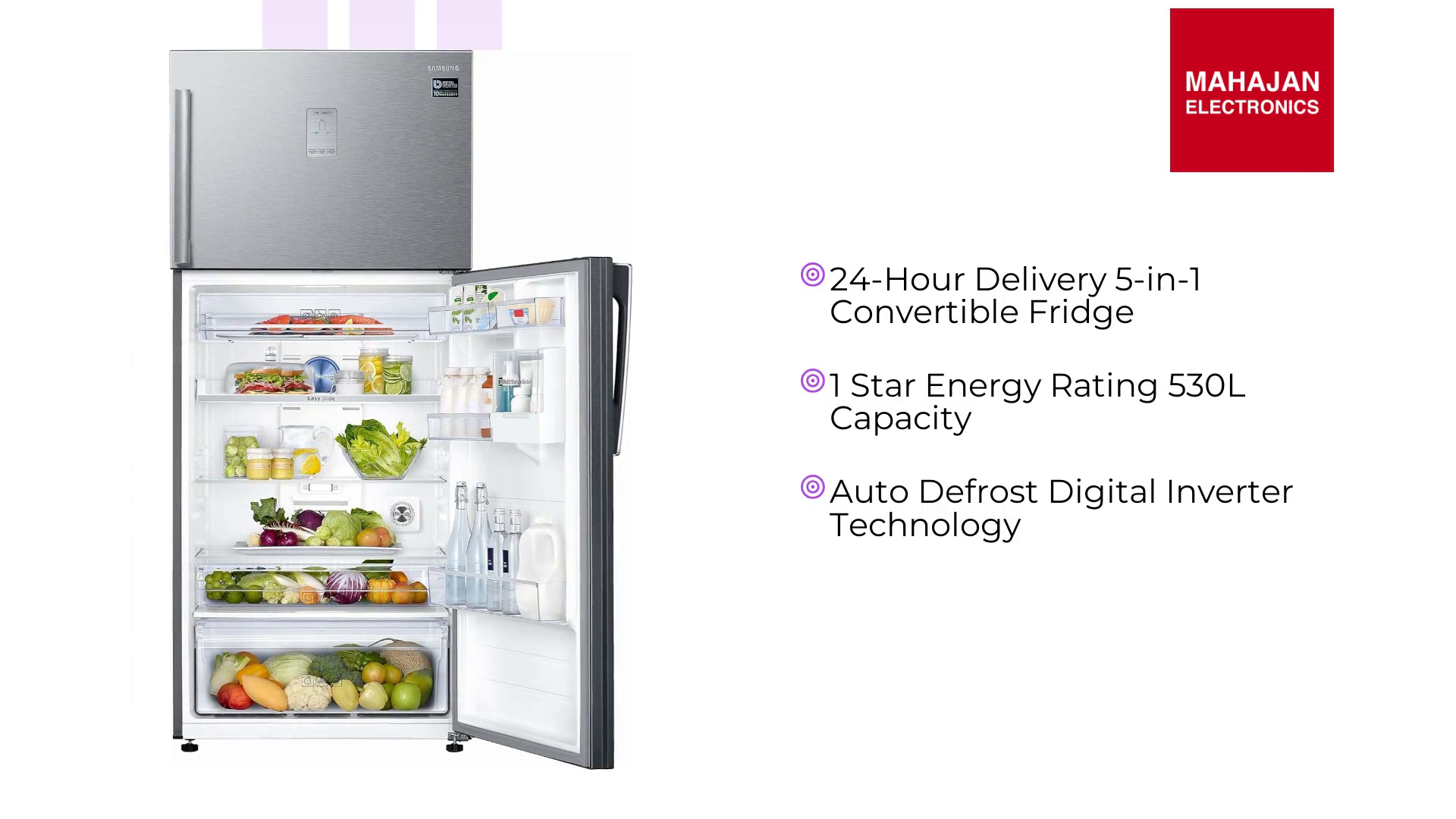 Samsung RT56C637SSL/TL 530 L, 1 Star, Convertible 5-in-1, Digital Inverter, Frost Free Double Door Refrigerator (Silver, Real Stainless) by@Outfy