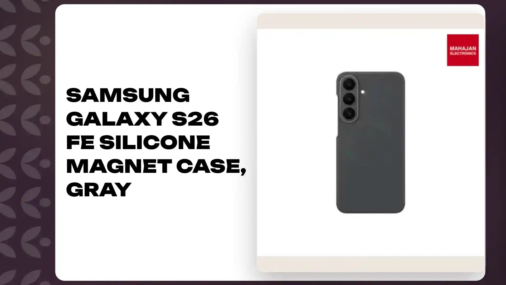 Samsung Galaxy S26 FE Silicone Magnet Case, Gray by@Outfy