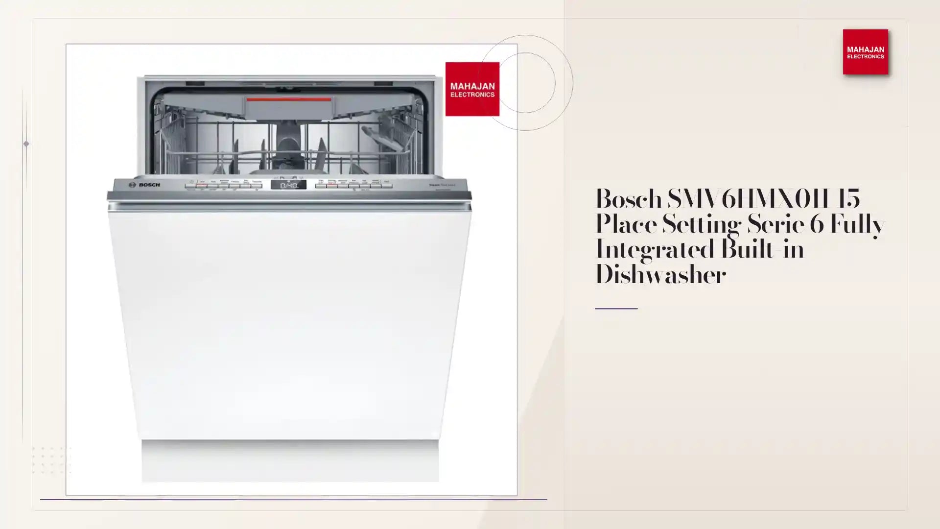 Bosch SMV6HMX01I 15 Place Setting Serie 6 Fully Integrated Built-in Dishwasher by@Outfy