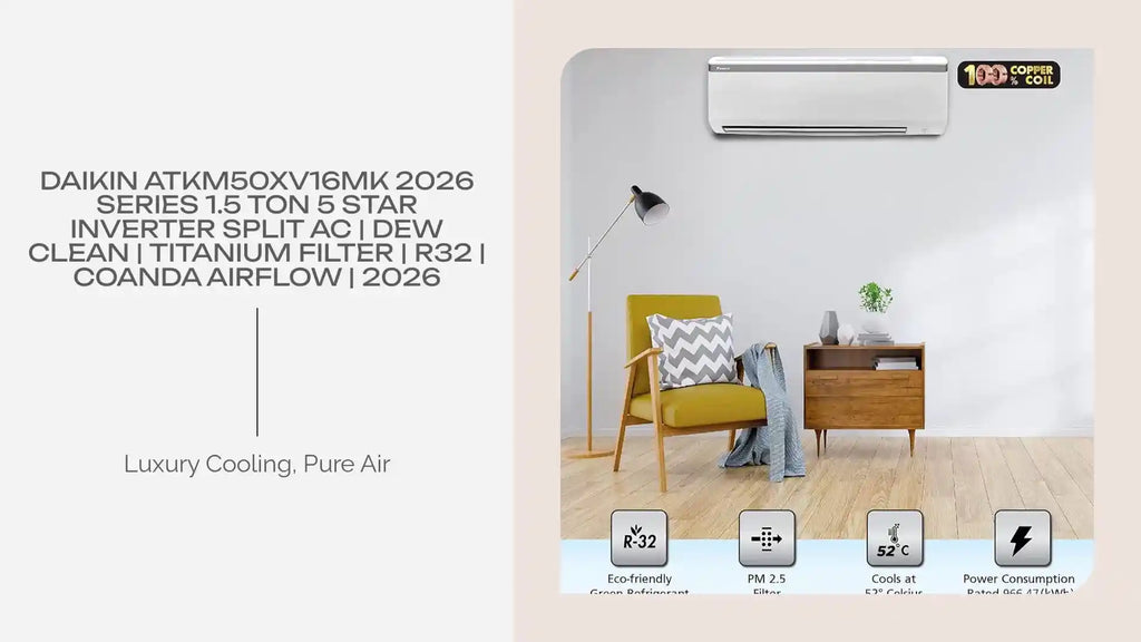Daikin ATKM50XV16MK 2026 Series 1.5 Ton 5 Star Inverter Split AC | Dew Clean | Titanium Filter | R32 | Coanda Airflow | 2026 by@Outfy