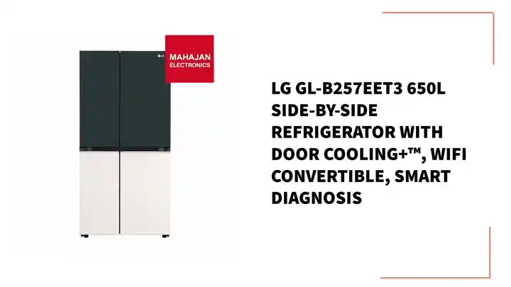 LG GL-B257EET3 650L Side-By-Side Refrigerator with Door Cooling+&trade;, WiFi Convertible, Smart Diagnosis by@Outfy