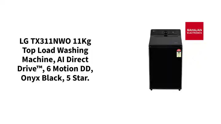 LG TX311NWO 11Kg Top Load Washing Machine, AI Direct Drive&trade;, 6 Motion DD, Onyx Black, 5 Star. by@Outfy