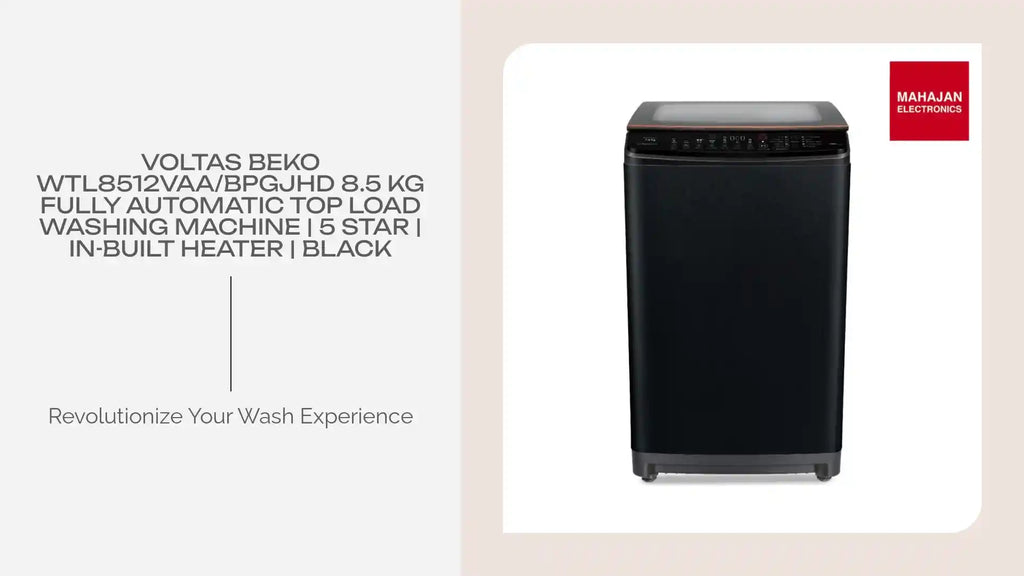 Voltas Beko WTL8512VAA/BPGJHD 8.5 Kg Fully Automatic Top Load Washing Machine | 5 Star | In-Built Heater | Black by@Outfy