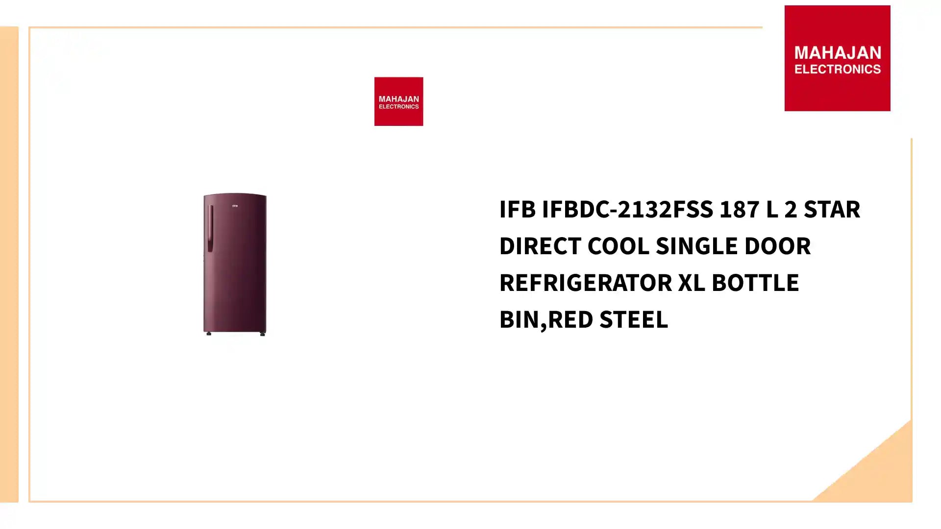 IFB IFBDC-2132FSS 187 L 2 Star Direct Cool Single Door Refrigerator XL Bottle Bin,Red Steel by@Outfy