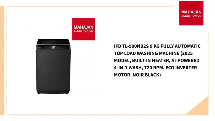 IFB TL-900NB2S 9 Kg Fully Automatic Top Load Washing Machine (2025 Model, Built-in Heater, AI-Powered 4-in-1 Wash, 720 RPM, Eco Inverter Motor, Noir Black) by@Outfy