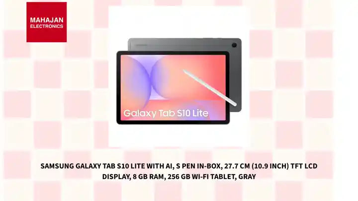 Samsung Galaxy Tab S10 Lite with AI, S Pen in-Box, 27.7 cm (10.9 inch) TFT LCD Display, 8 GB RAM, 256 GB Wi-Fi Tablet, Gray by@Outfy