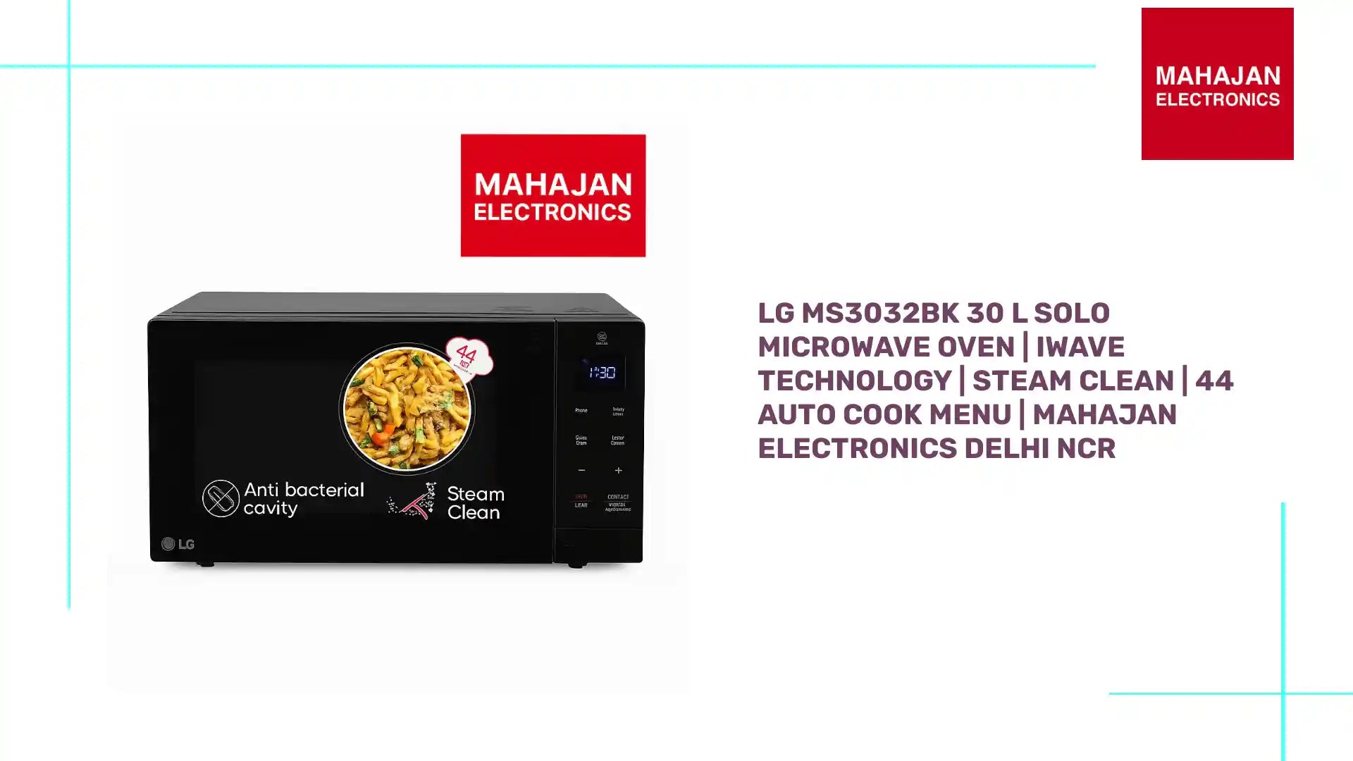 LG MS3032BK 30 L Solo Microwave Oven | iWave Technology | Steam Clean | 44 Auto Cook Menu | Mahajan Electronics Delhi NCR by@Outfy