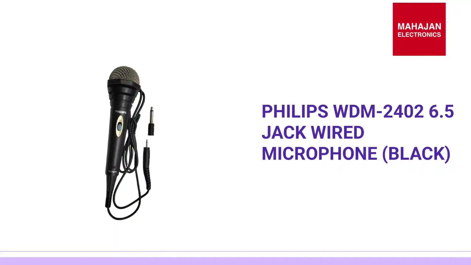PHILIPS WDM-2402 6.5 Jack Wired Microphone (Black) by@Outfy