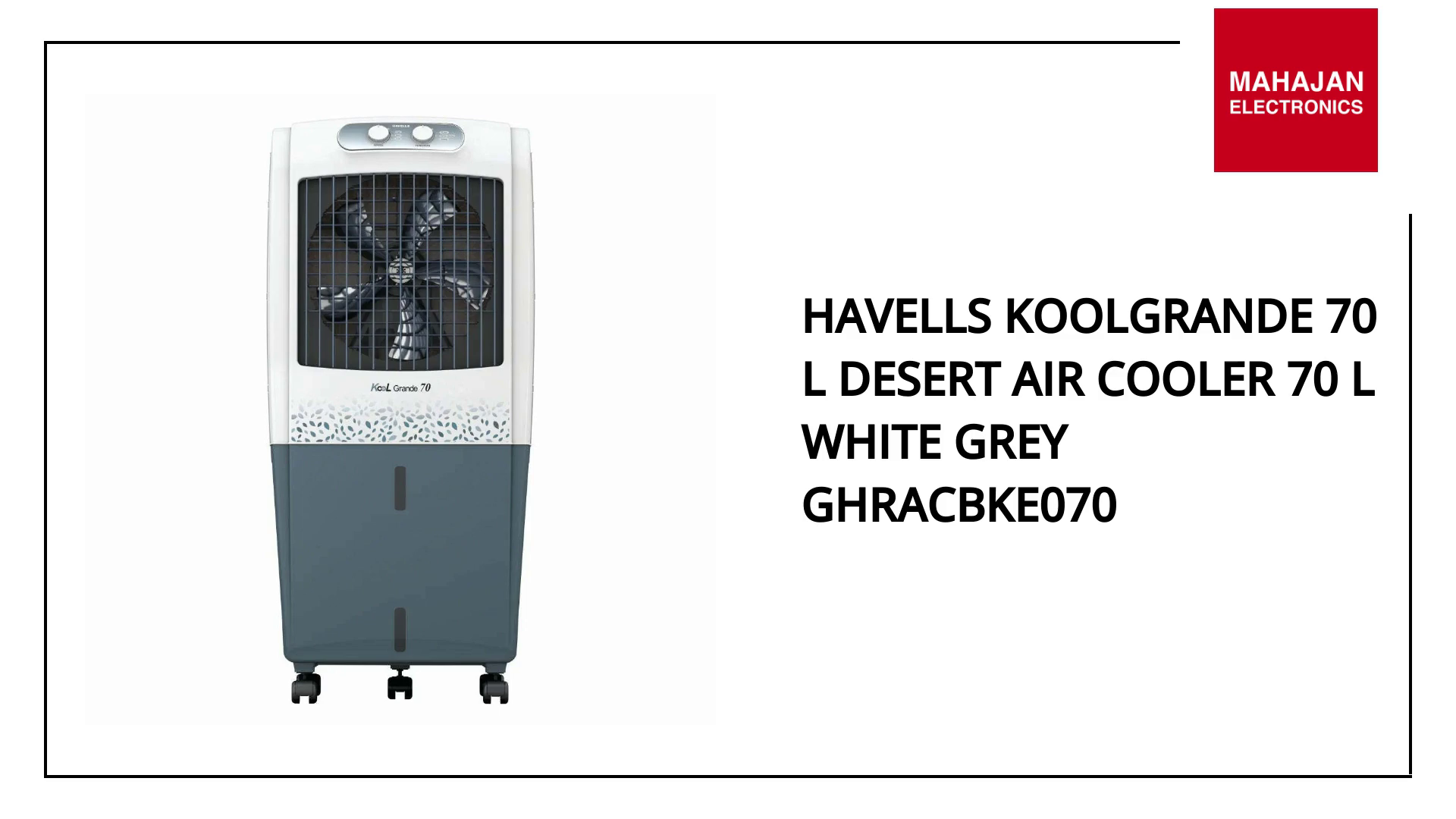 Havells KoolGrande 70 L Desert Air Cooler 70 L White Grey GHRACBKE070 by@Outfy