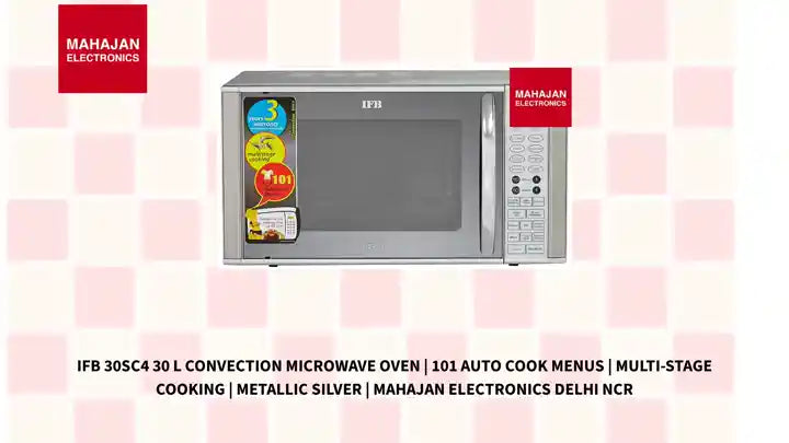 IFB 30SC4 30 L Convection Microwave Oven | 101 Auto Cook Menus | Multi-Stage Cooking | Metallic Silver | Mahajan Electronics Delhi NCR by@Outfy
