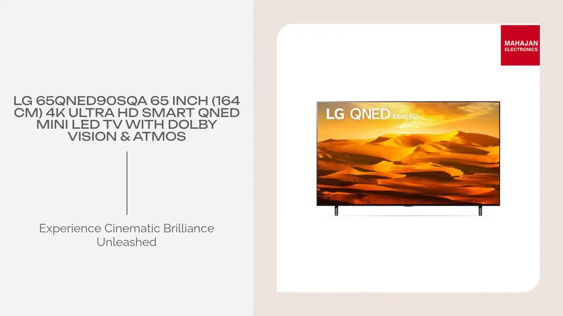 LG 65QNED90SQA 65 Inch (164 cm) 4K Ultra HD Smart QNED Mini LED TV with Dolby Vision &amp; Atmos by@Outfy