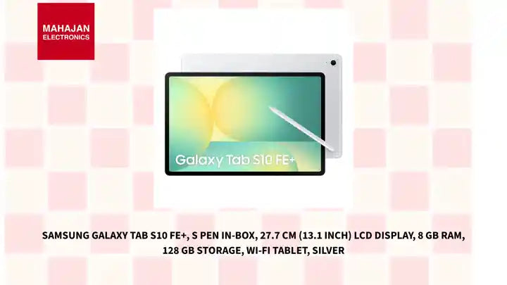 Samsung Galaxy Tab S10 FE+, S Pen in-Box, 27.7 cm (13.1 inch) LCD Display, 8 GB RAM, 128 GB Storage, Wi-Fi Tablet, Silver by@Outfy