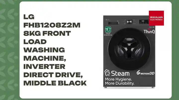 LG FHB1208Z2M 8KG Front Load Washing Machine, Inverter Direct Drive, Middle Black by@Outfy