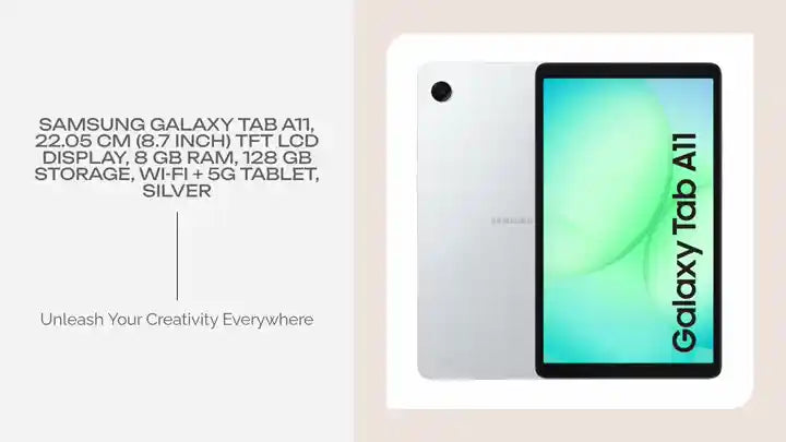 Samsung Galaxy Tab A11, 22.05 cm (8.7 inch) TFT LCD Display, 8 GB RAM, 128 GB Storage, Wi-Fi + 5G Tablet, Silver by@Outfy