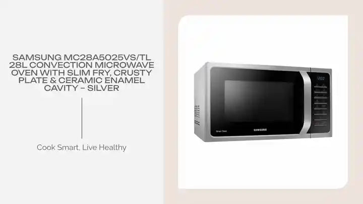 Samsung MC28A5025VS/TL 28L Convection Microwave Oven with Slim Fry, Crusty Plate &amp; Ceramic Enamel Cavity &ndash; Silver by@Outfy