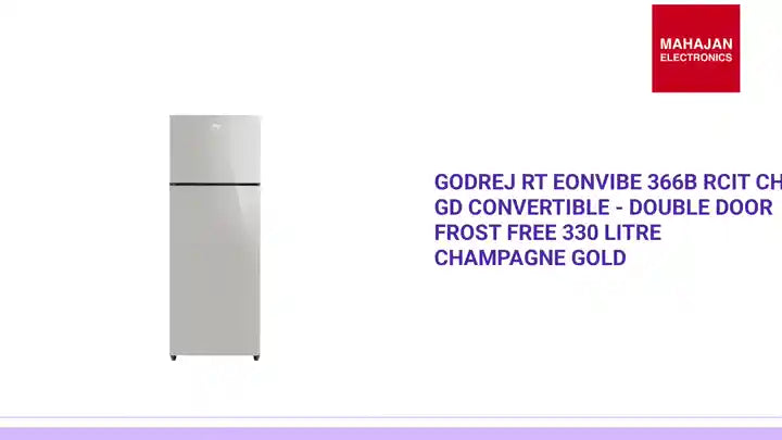 Godrej RT EONVIBE 366B RCIT CH GD Convertible - Double Door Frost Free 330 Litre Champagne Gold by@Outfy