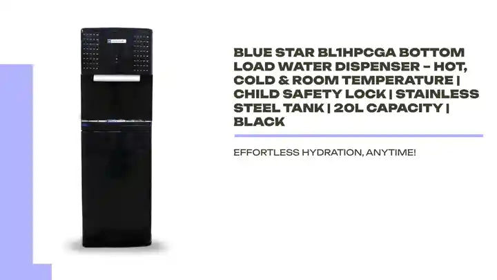 Blue Star BL1HPCGA Bottom Load Water Dispenser &ndash; Hot, Cold &amp; Room Temperature | Child Safety Lock | Stainless Steel Tank | 20L Capacity | Black by@Outfy