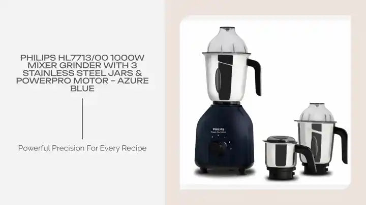 Philips HL7713/00 1000W Mixer Grinder with 3 Stainless Steel Jars &amp; PowerPro Motor &ndash; Azure Blue by@Outfy