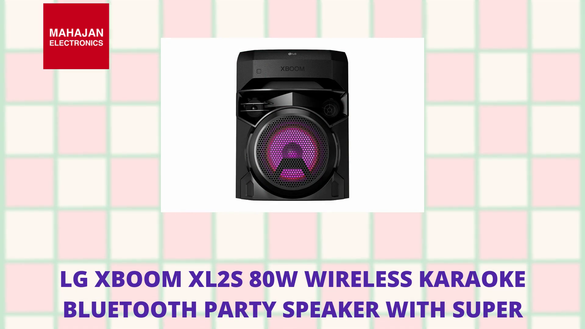 LG XBOOM XL2S 80W Wireless Karaoke Bluetooth Party Speaker with Super Bass Boost, Vocal Sound Control, Phone Cradle, Versatile Connectivity and Multi Color(RGB) Speaker Lighting (Black) by@Outfy