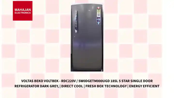 Voltas Beko VOLTBEK - RDC220V / 5W0DGETM000UGD 185L 5 Star Single Door Refrigerator Dark Grey, | Direct Cool | Fresh Box Technology | Energy Efficient by@Outfy