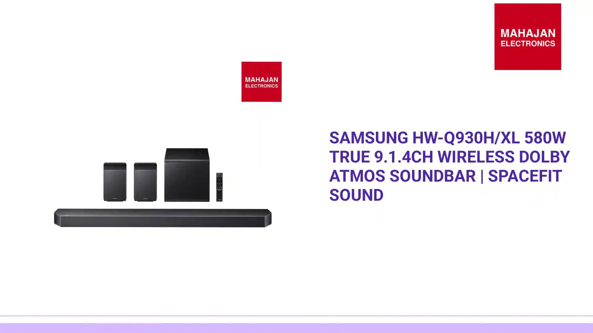 Samsung HW-Q930H/XL 580W True 9.1.4ch Wireless Dolby Atmos Soundbar | SpaceFit Sound by@Outfy