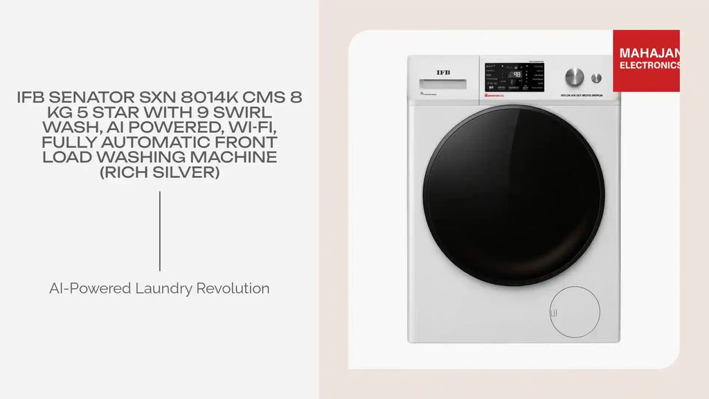 IFB Senator SXN 8014K CMS 8 Kg 5 Star with 9 Swirl Wash, AI Powered, Wi-Fi, Fully Automatic Front Load Washing Machine (Rich Silver) by@Outfy