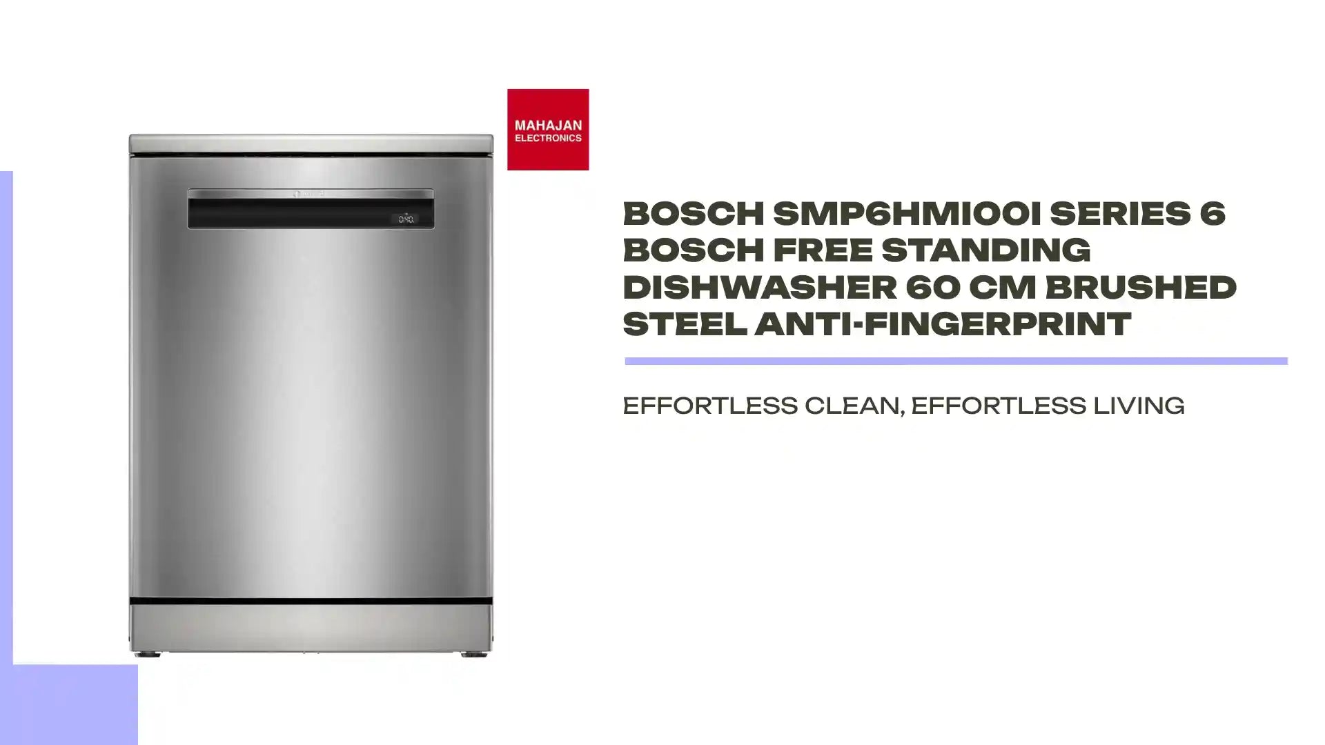 Bosch SMP6HMI00I Series 6 Bosch Free Standing Dishwasher 60 cm Brushed Steel Anti-Fingerprint by@Outfy
