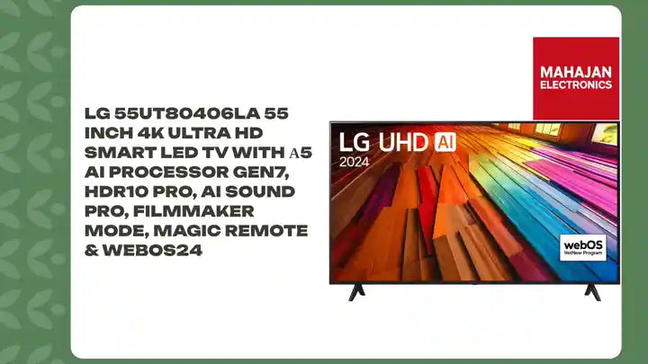 LG 55UT80406LA 55 Inch 4K Ultra HD Smart LED TV with &alpha;5 AI Processor Gen7, HDR10 Pro, AI Sound Pro, FILMMAKER Mode, Magic Remote &amp; webOS24 by@Outfy