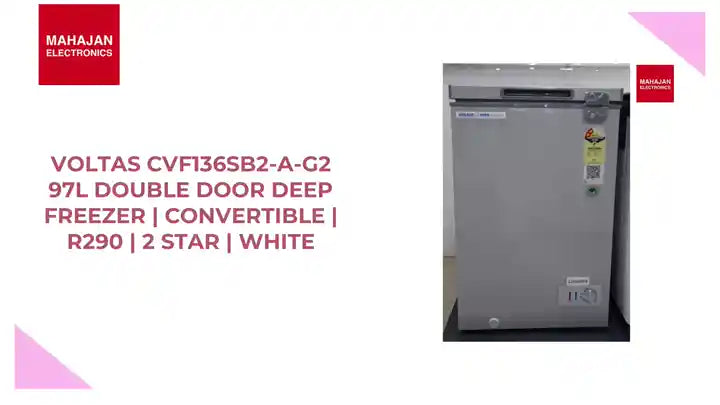 Voltas CVF136SB2-A-G2 97L Double Door Deep Freezer | Convertible | R290 | 2 Star | White by@Outfy