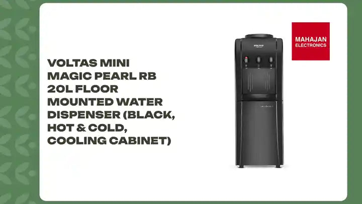 Voltas Mini Magic Pearl RB 20L Floor Mounted Water Dispenser (Black, Hot &amp; Cold, Cooling Cabinet) by@Outfy