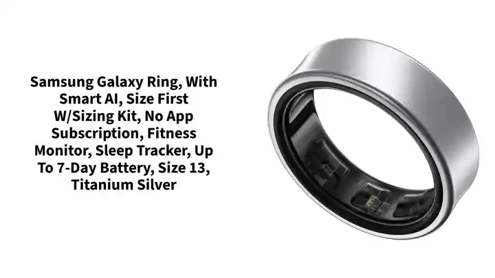 Samsung Galaxy Ring, with Smart AI, Size First W/Sizing Kit, No App Subscription, Fitness Monitor, Sleep Tracker, Up to 7-Day Battery, Size 13, Titanium Silver by@Outfy