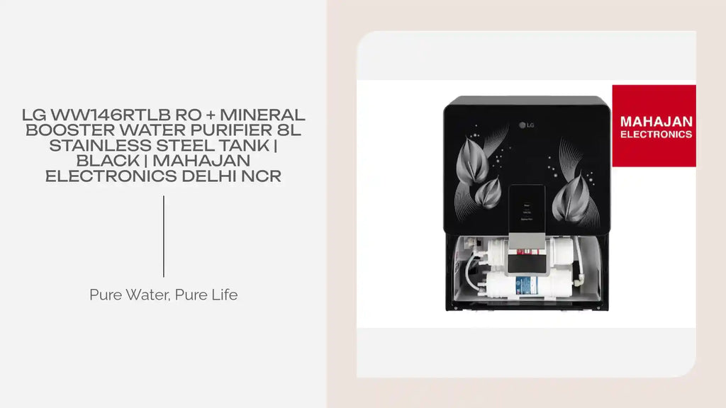 LG WW146RTLB RO + Mineral Booster Water Purifier 8L Stainless Steel Tank | Black | Mahajan Electronics Delhi NCR by@Outfy