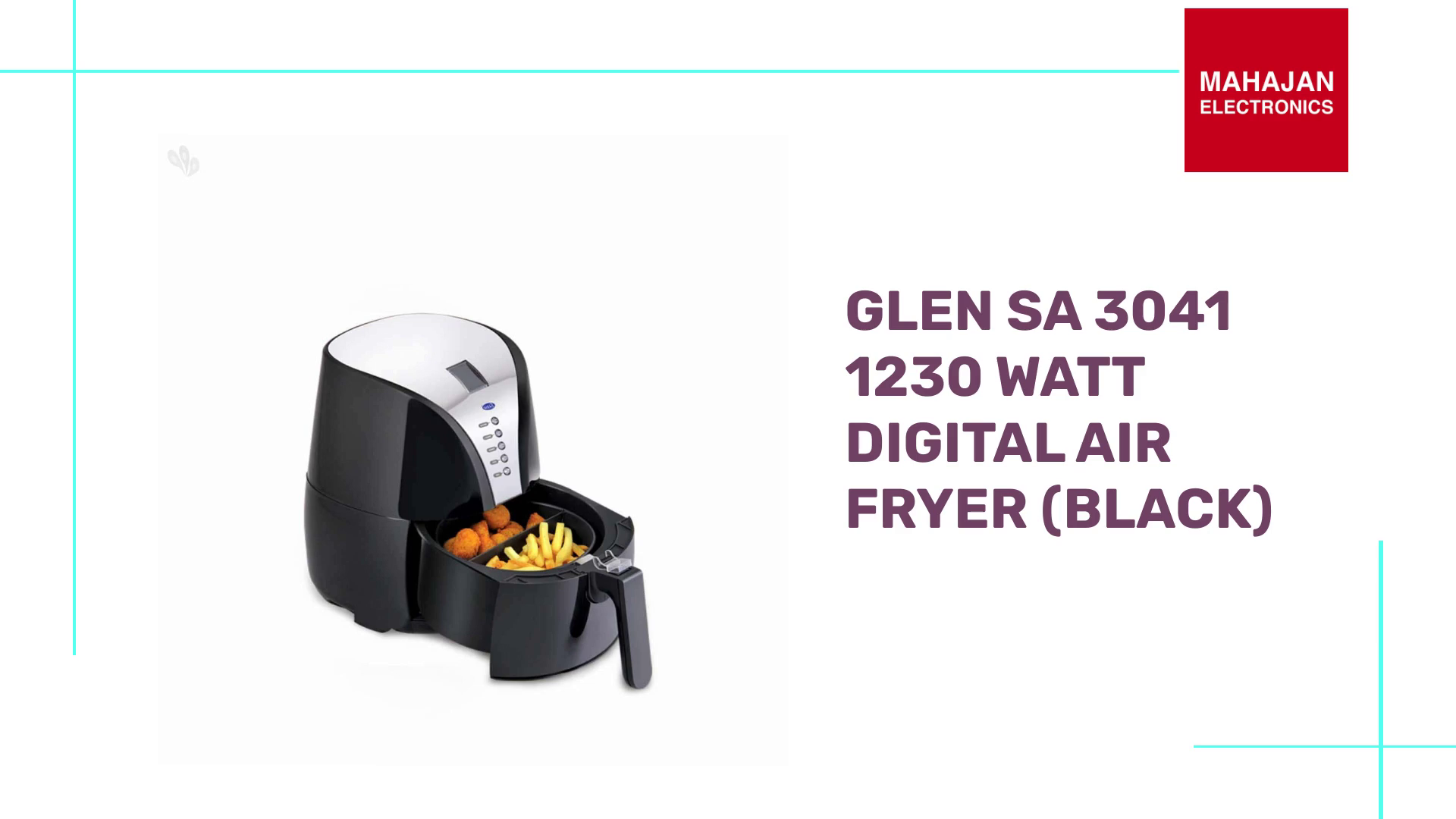 Glen SA 3041 1230 Watt Digital Air Fryer (Black) by@Outfy