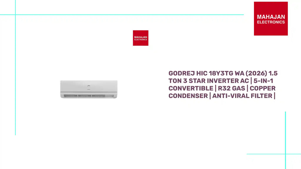 Godrej HIC 18Y3TG WA (2026) 1.5 Ton 3 Star Inverter AC | 5-in-1 Convertible | R32 Gas | Copper Condenser | Anti-Viral Filter | by@Outfy