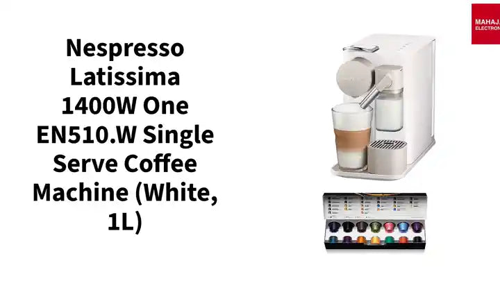 Nespresso Latissima 1400W One EN510.W Single Serve Coffee Machine (White, 1L) by@Outfy