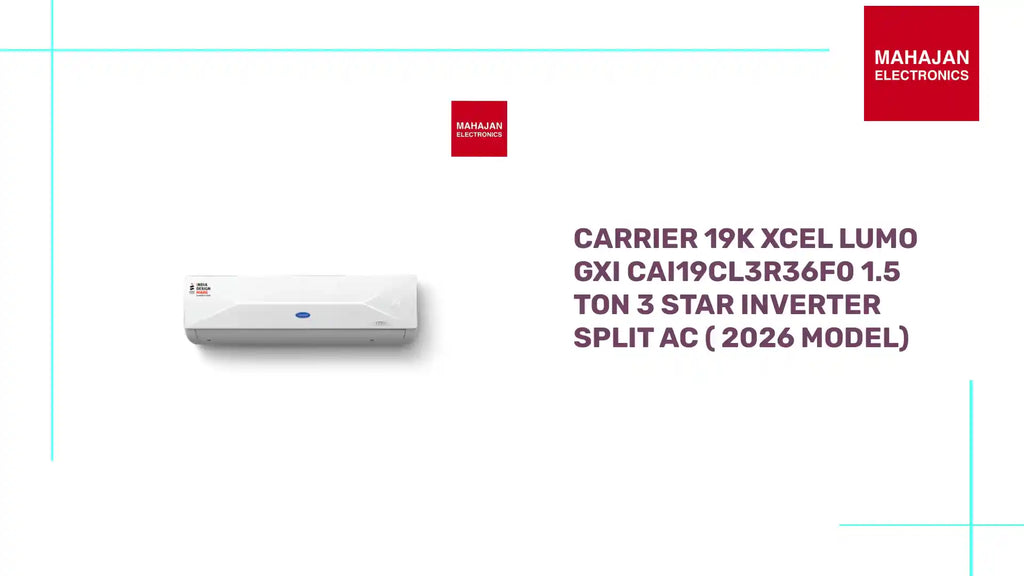 Carrier 19K XCEL LUMO Gxi CAI19CL3R36F0 1.5 Ton 3 Star Inverter Split AC ( 2026 Model) by@Outfy