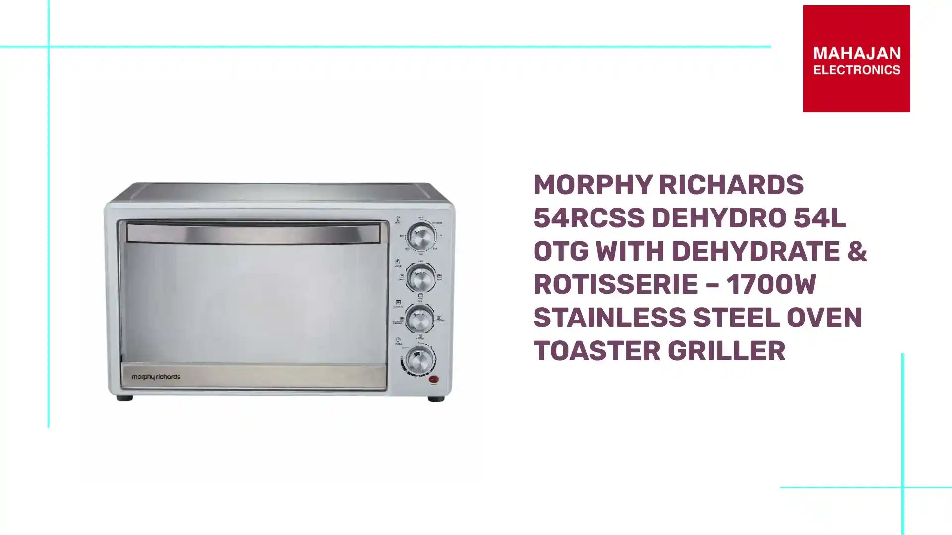Morphy Richards 54RCSS Dehydro 54L OTG with Dehydrate &amp; Rotisserie &ndash; 1700W Stainless Steel Oven Toaster Griller by@Outfy
