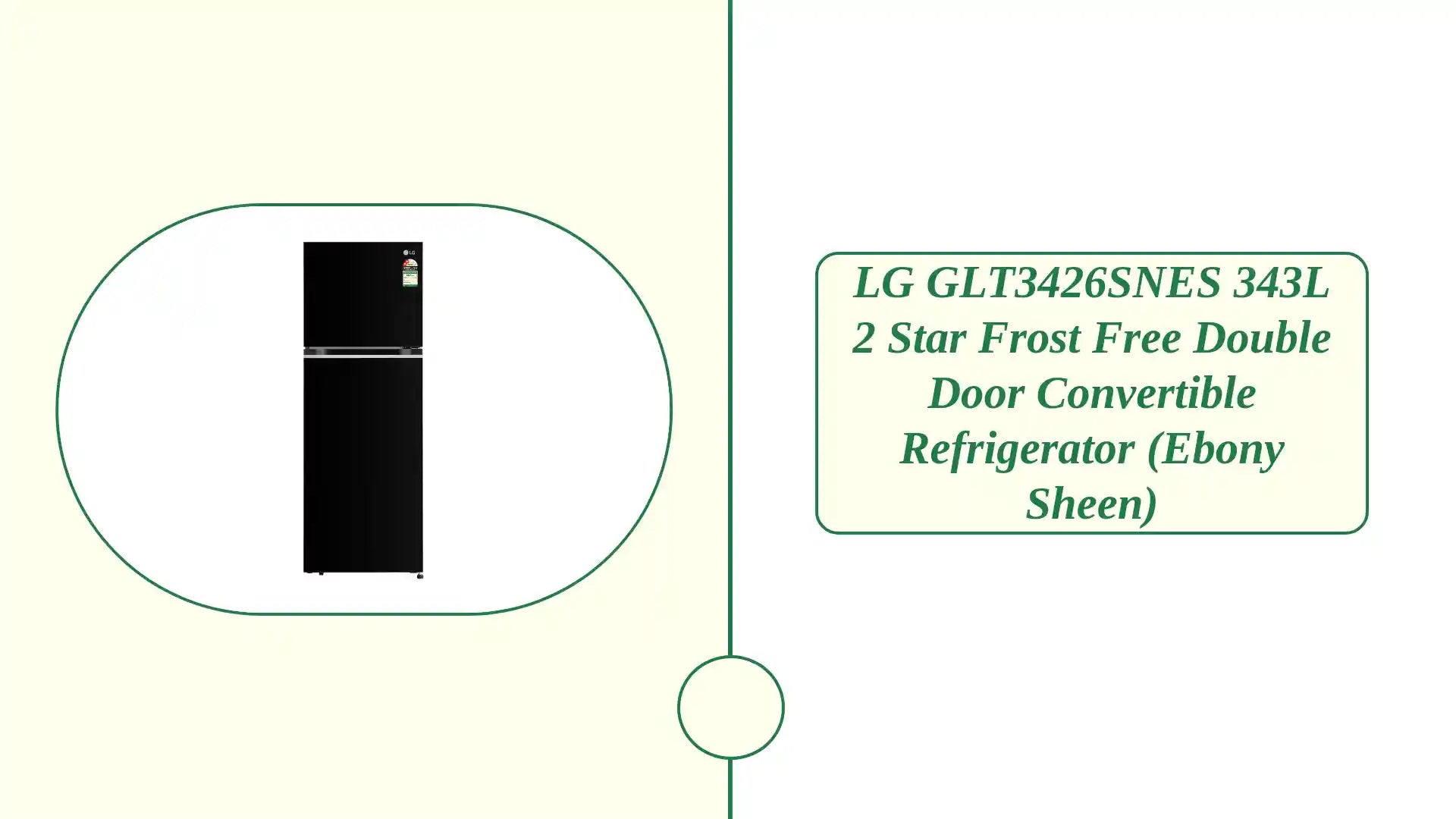 LG GLT3426SNES 343L 2 Star Frost Free Double Door Convertible Refrigerator (Ebony Sheen) by@Outfy