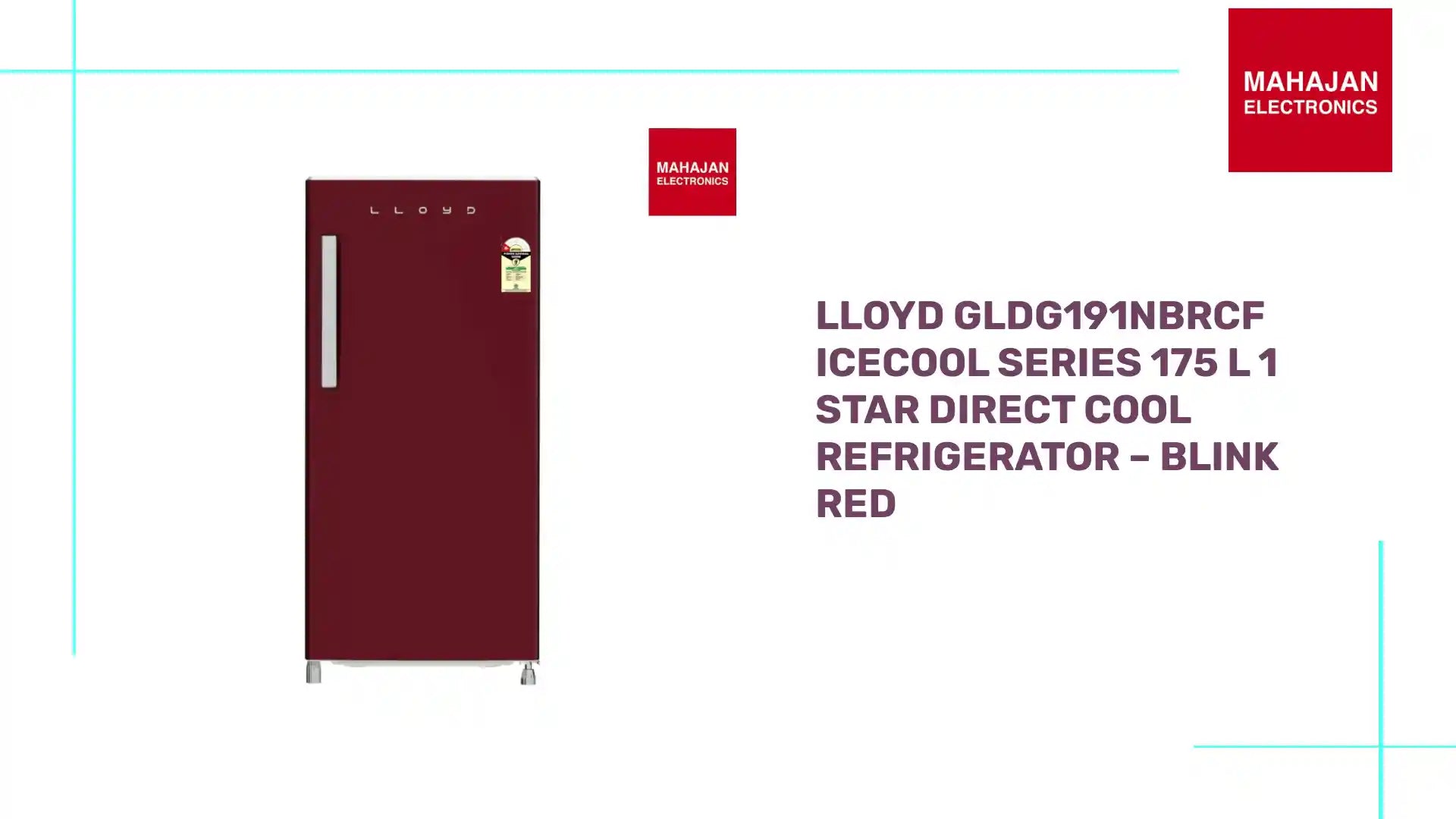 Lloyd GLDG191NBRCF Icecool Series 175 L 1 Star Direct Cool Refrigerator &ndash; Blink Red by@Outfy