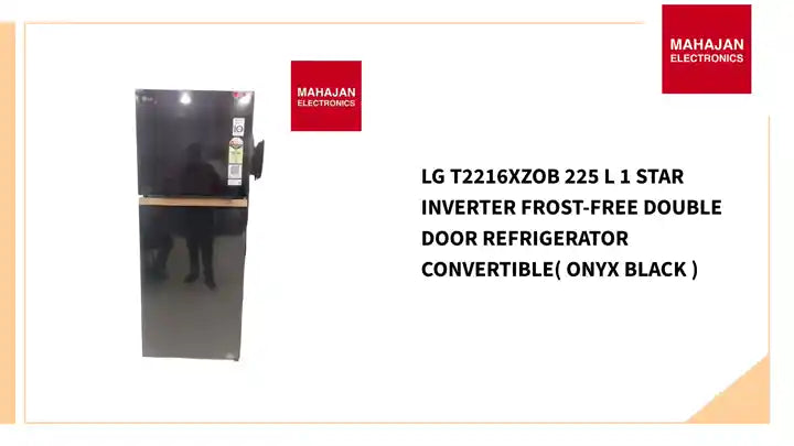 LG T2216XZOB 225 L 1 Star Inverter Frost-Free Double Door Refrigerator Convertible( Onyx Black ) by@Outfy
