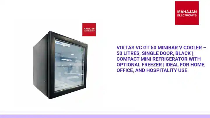 Voltas VC GT 50 Minibar V Cooler &ndash; 50 Litres, Single Door, Black | Compact Mini Refrigerator with Optional Freezer | Ideal for Home, Office, and Hospitality Use by@Outfy