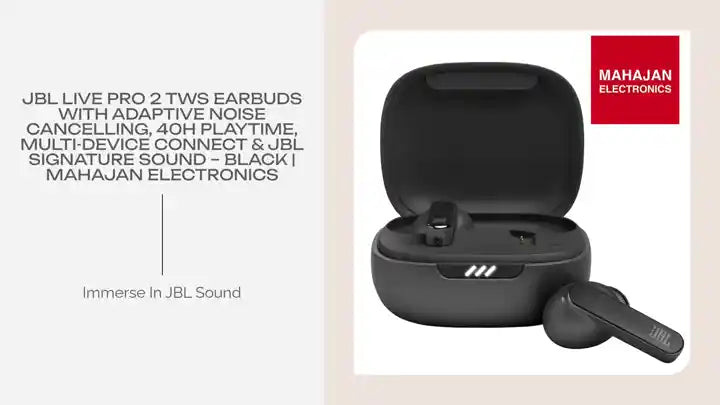 JBL Live Pro 2 TWS Earbuds with Adaptive Noise Cancelling, 40H Playtime, Multi-Device Connect &amp; JBL Signature Sound &ndash; Black | Mahajan Electronics by@Outfy