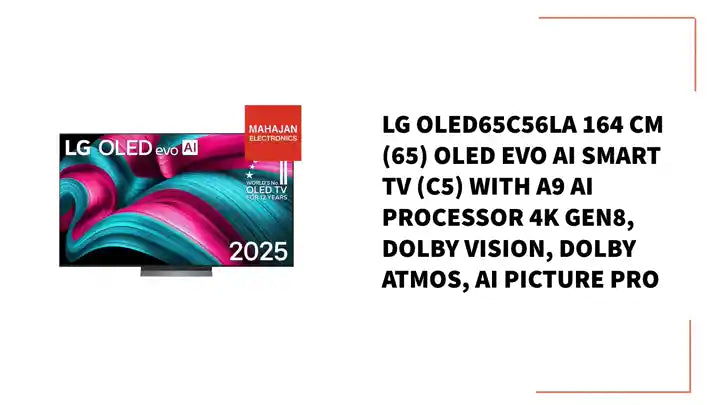 LG OLED65C56LA 164 cm (65) OLED evo AI Smart TV (C5) with &alpha;9 AI Processor 4K Gen8, Dolby Vision, Dolby Atmos, AI Picture Pro by@Outfy