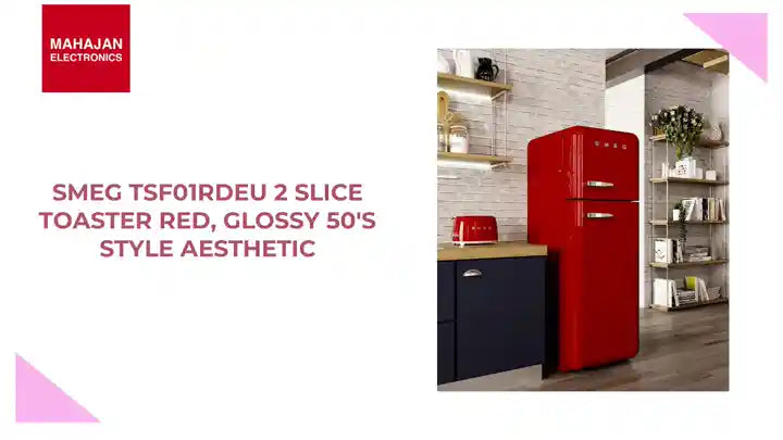 SMEG TSF01RDEU 2 slice Toaster Red, Glossy 50's Style Aesthetic by@Outfy