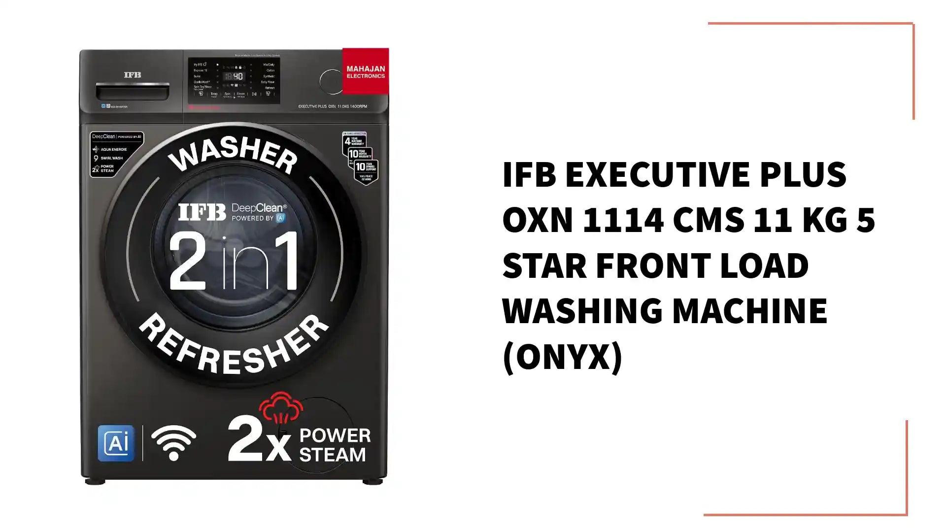 IFB EXECUTIVE PLUS OXN 1114 CMS 11 Kg 5 Star Front Load Washing Machine (Onyx) by@Outfy
